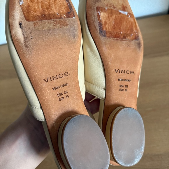 Vince Venice Leather Slingback Flats Shoes 6 in Macadamia - Picture 7 of 7